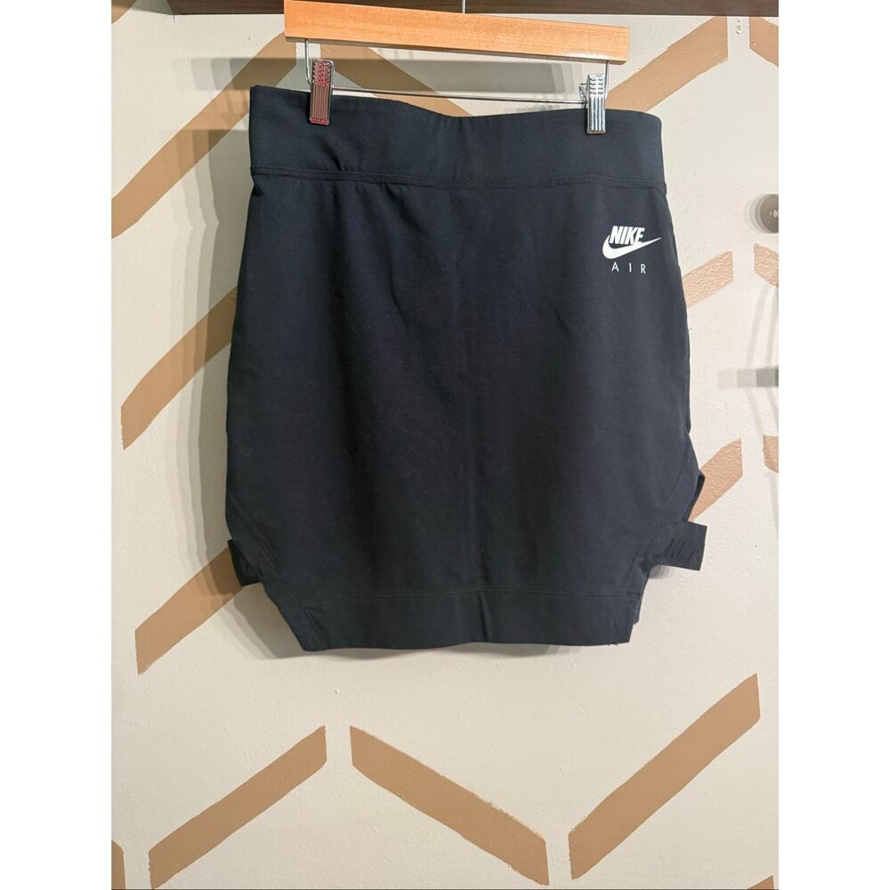 Nike Air Swoosh Black Pull On Side Cut-out High Waisted Bodycon Mini Skirt Large
